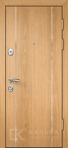 Фото «Входная дверь дуб светлый с белой МДФ-панелью №326»