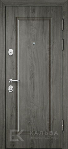 Фото «Металлическая дверь серая под дерево внутри графит 3D квадраты №571»